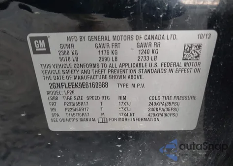 2014 Chevrolet Equinox Ls from USA, damaged, VIN 2GNFLEEK9E6160988
